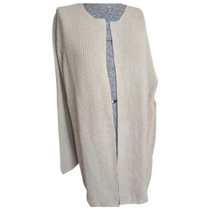 Stitches & Stripes Beige Ribbed Knit Long Cardigan - Size S